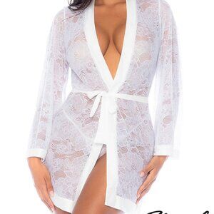 Mapale Bridal Lace Robe - S/M